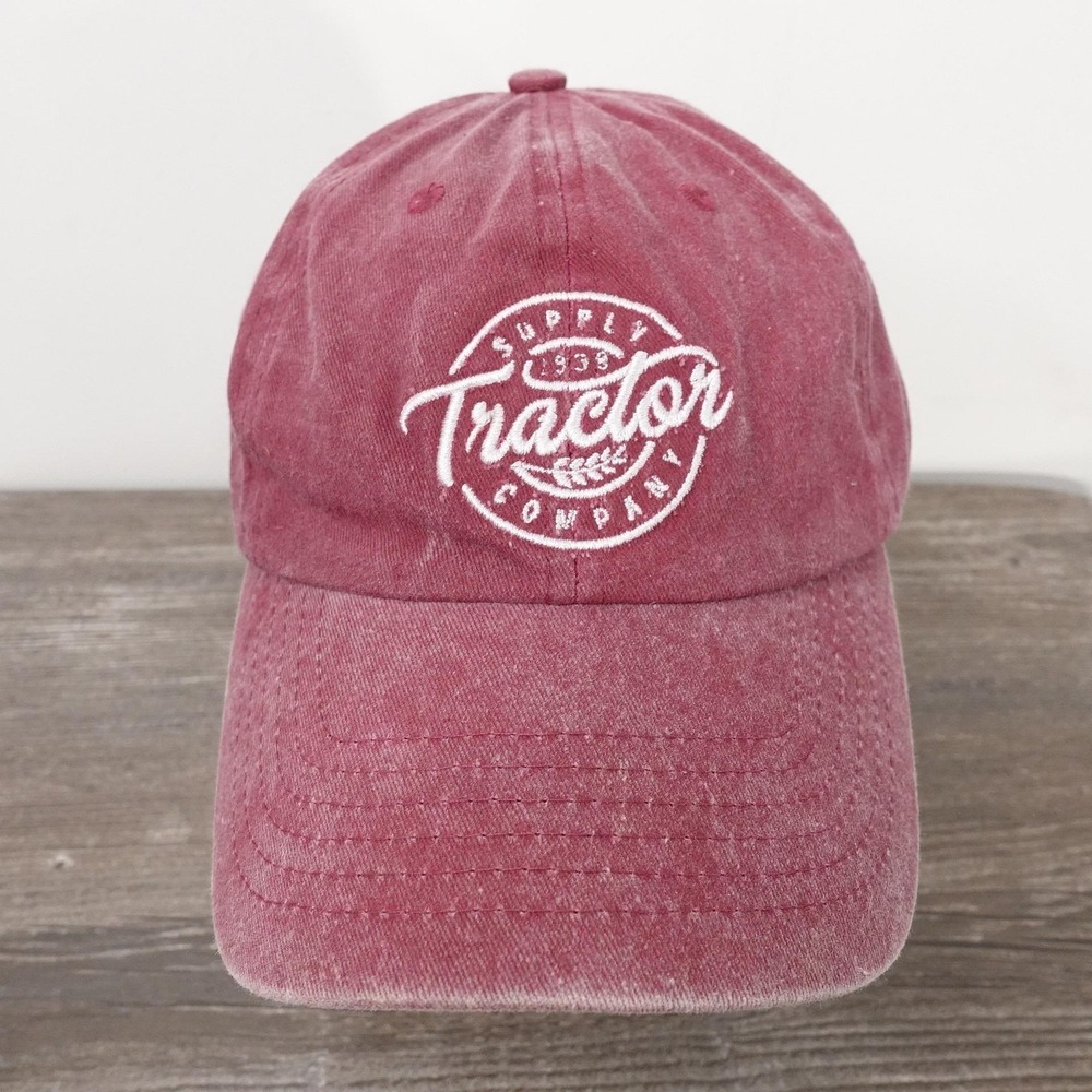 Tractor‎ Supply Company Hat Cap Strap Back One Size Red Twill Cotton Mens